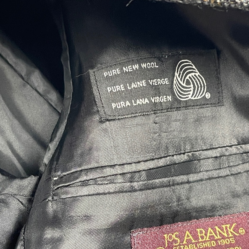Jos A Bank Corporate Collection 43T‎ Blazer Grey Glen Plaid Pure Wool Sport Coat - Picture 4 of 14